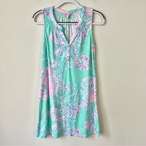 Lilly Pulitzer Essie Mini Dress Pastel Pattern Aqua